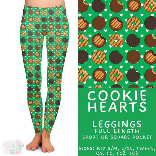 Batch #429 - Cookie Dealer 3 - Closes 10/13 - ETA late Nov - Cookie Hearts Full Length Leggings