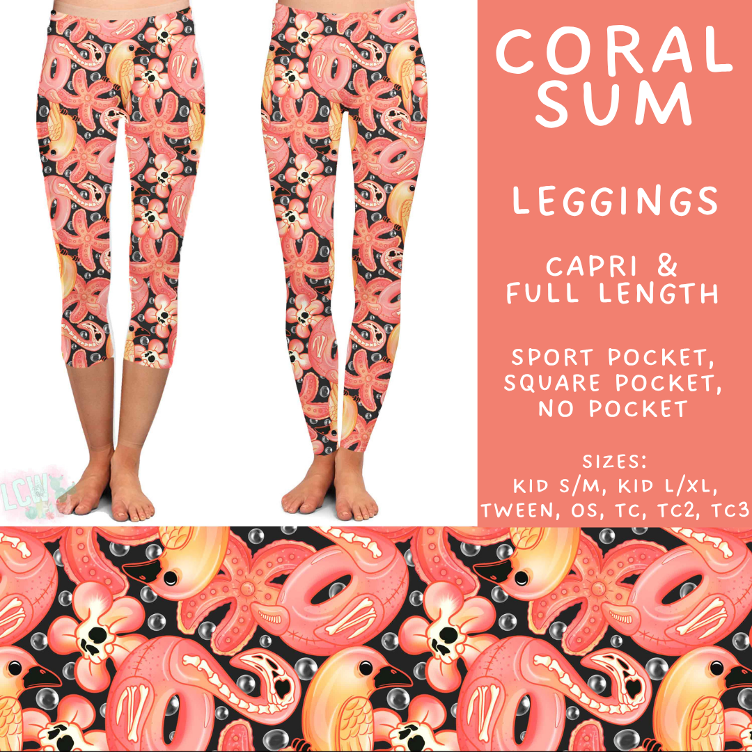 Batch #527 - Spooky Summer 2 - Closes 5/8 - ETA early July - Coral Sum Full and Capri Length Leggings