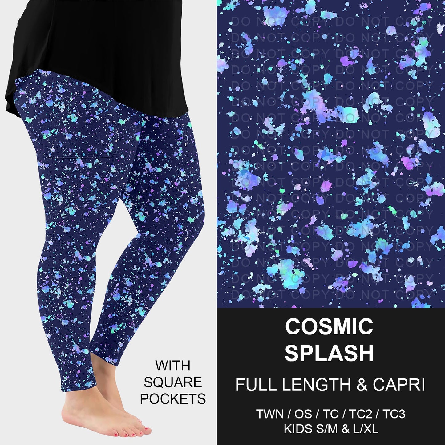 B257 - Preorder Cosmic Splash Leggings w/ Pockets (Closes 10/26. ETA: late Dec.)
