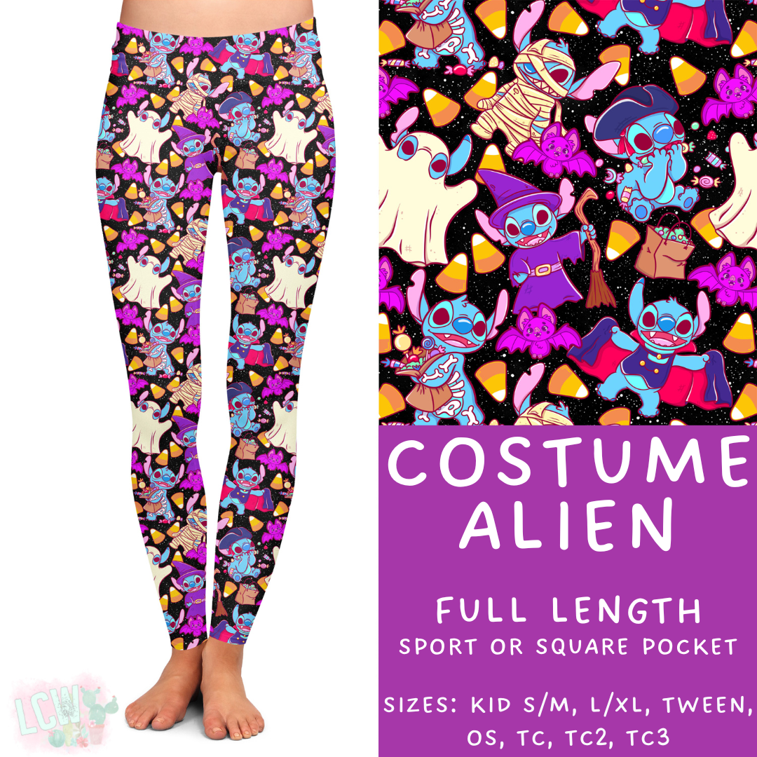 Ready to Ship - Costume Alien Full Length Leggings - Square Pocket OS