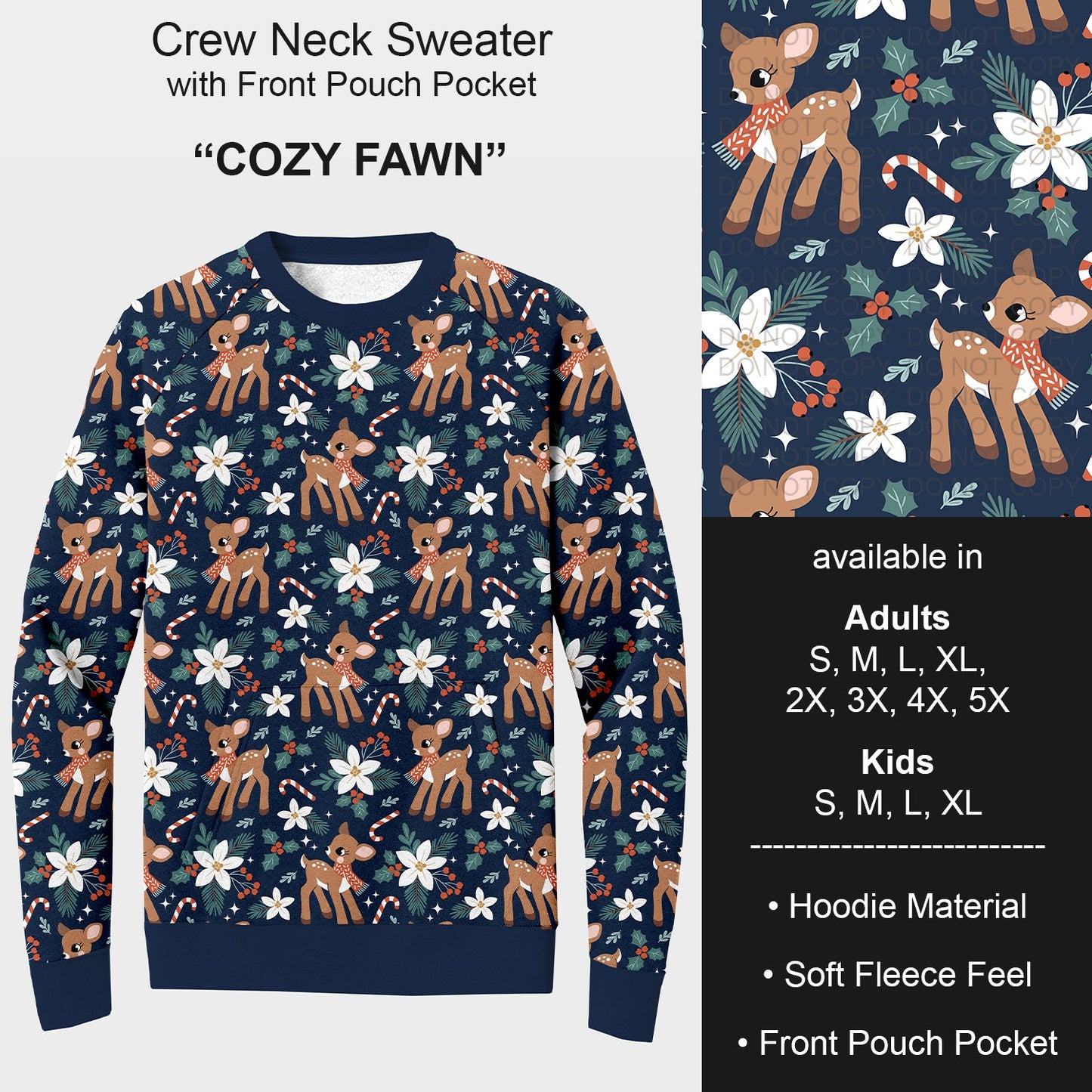 B254 - Preorder Cozy Fawn Sweater w/ Front Pocket (Closes 10/05. ETA early Dec.)