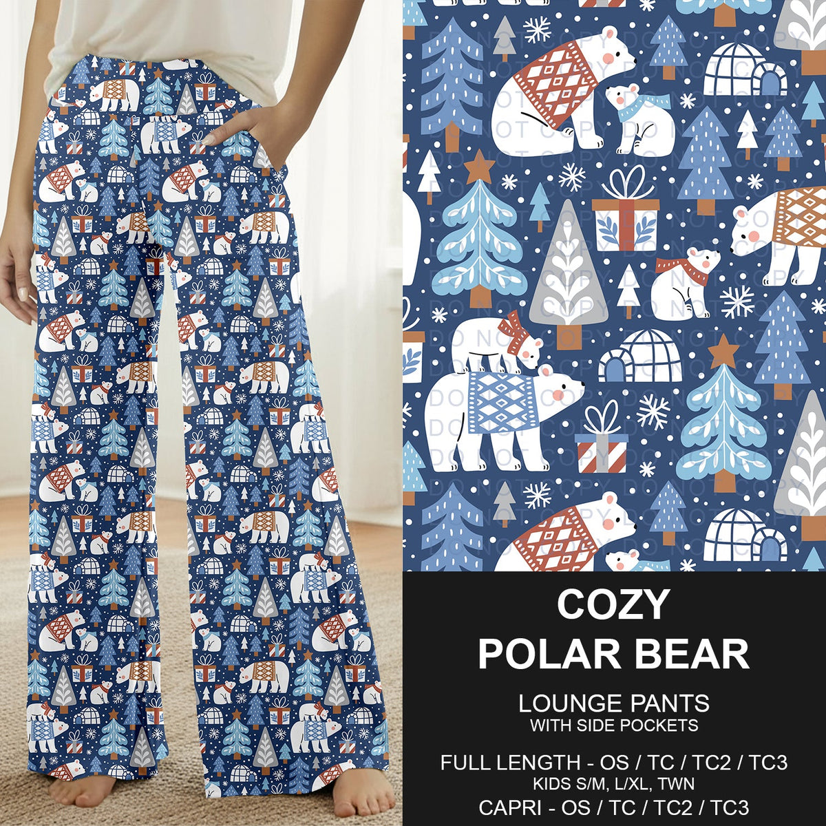 B313 - Preorder Cozy Polar Bear Lounge Pants (Closes 9/20. ETA: late Nov.)