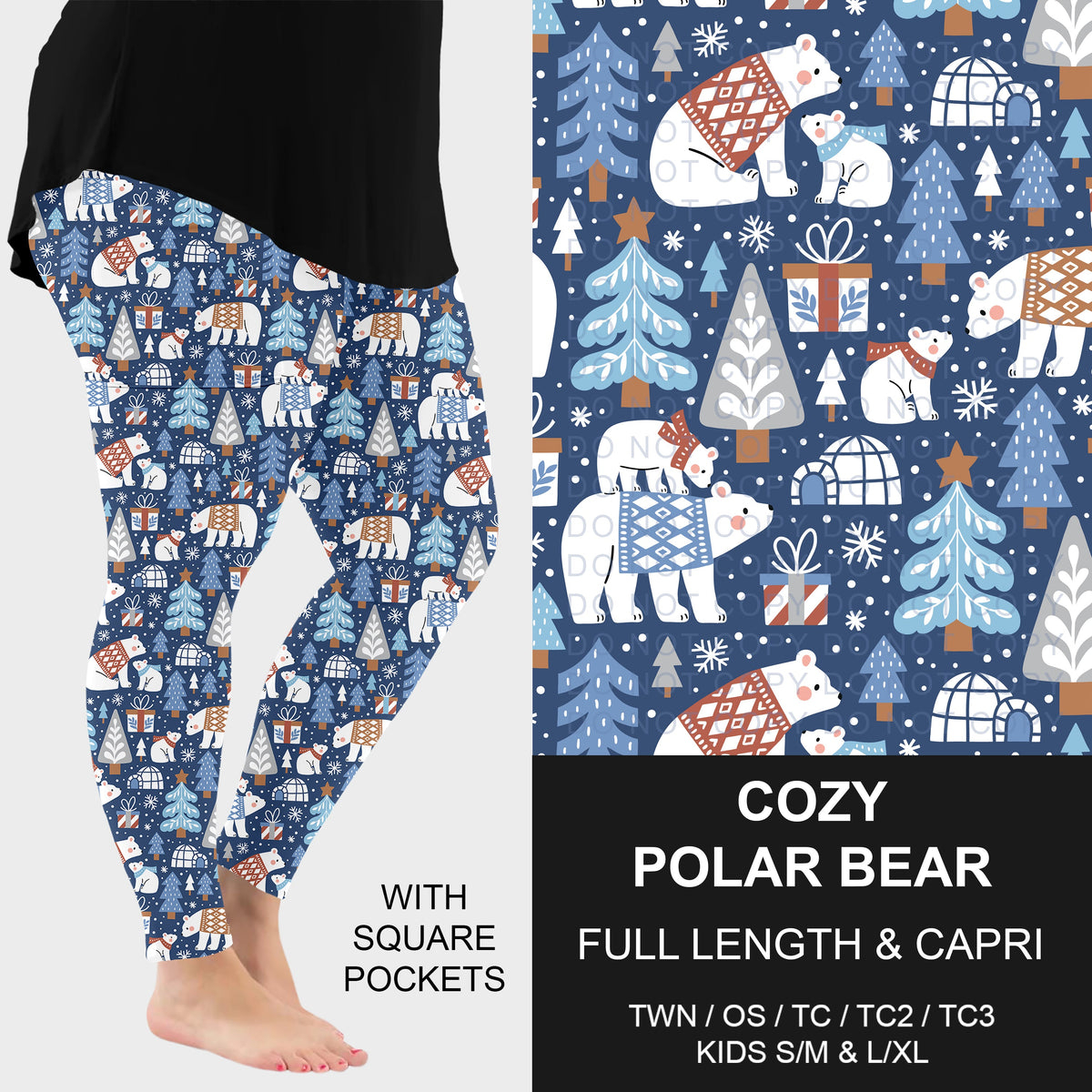 B313 - Preorder Cozy Polar Bear Leggings w/ Pockets (Closes 9/20. ETA: late Nov.)