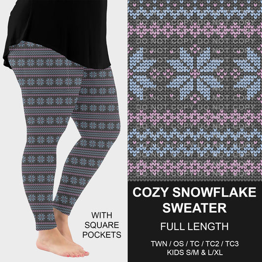 B255 - Preorder Cozy Snowflake Sweater Leggings w/ Pockets (Closes 10/12. ETA early Dec.)
