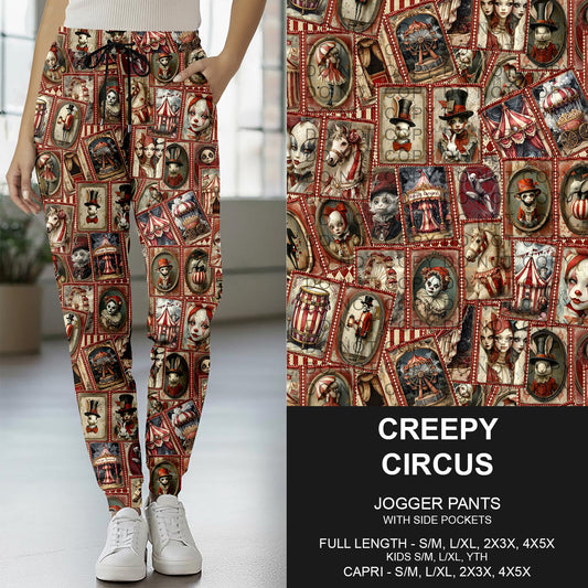 B276 - Preorder Creepy Circus Joggers (Closes 3/01. ETA: early May) - Alonna's Legging Land