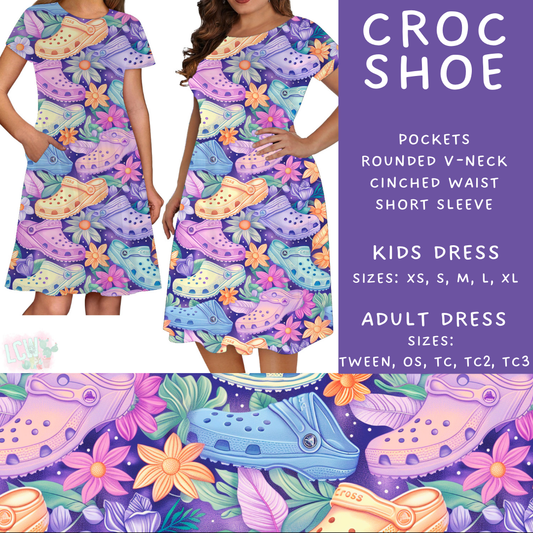 Batch #411 - July Request Run - Closes 9/11 - ETA late October - Croc Shoe Womens & Girls Dresses