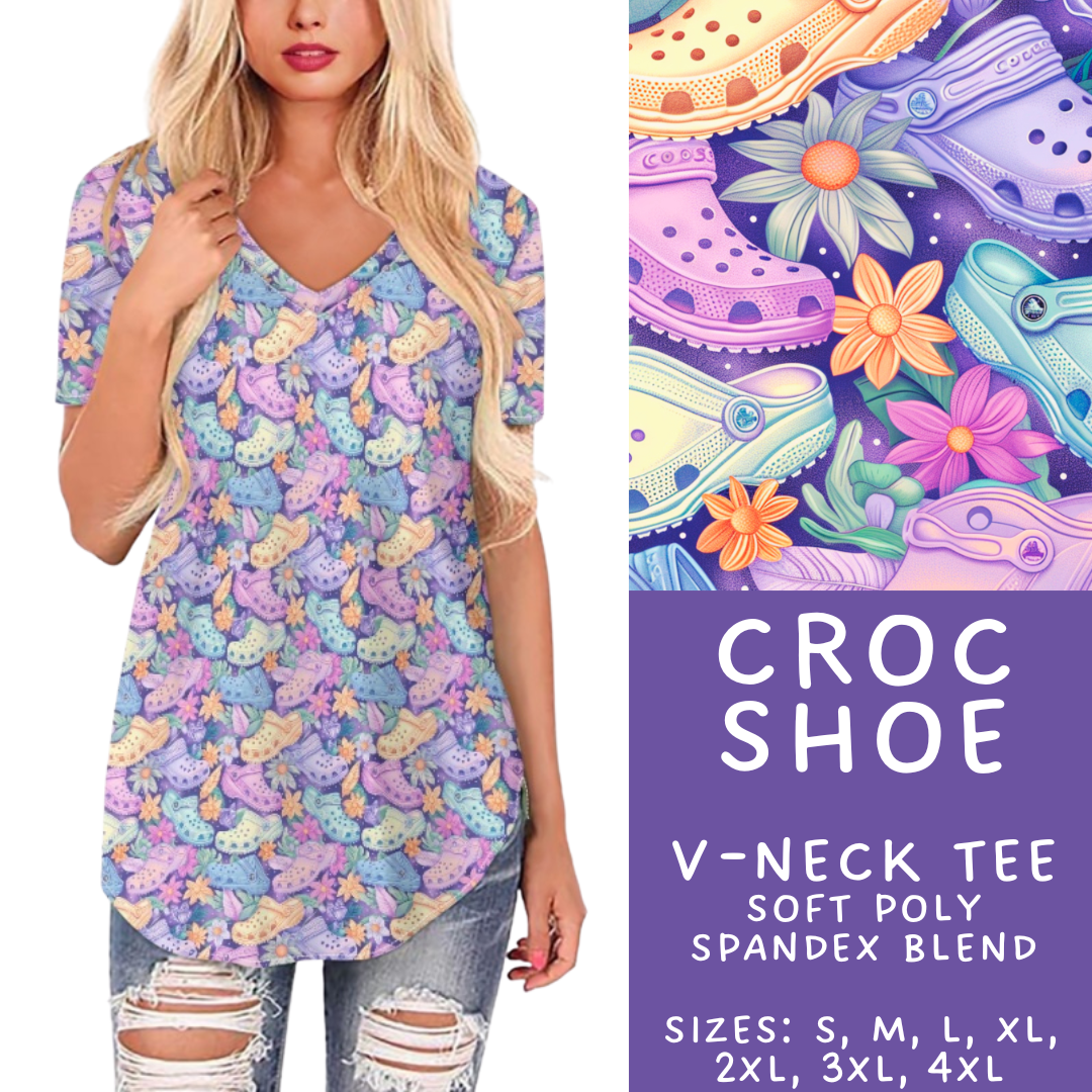 Batch #411 - July Request Run - Closes 9/11 - ETA late October - Croc Shoe V-Neck Tee