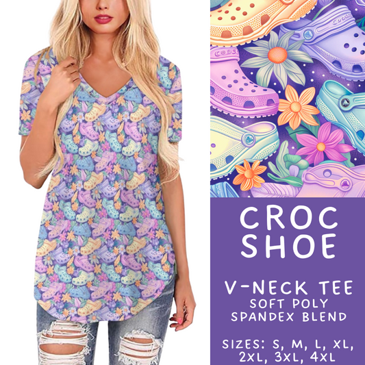 Batch #411 - July Request Run - Closes 9/11 - ETA late October - Croc Shoe V-Neck Tee