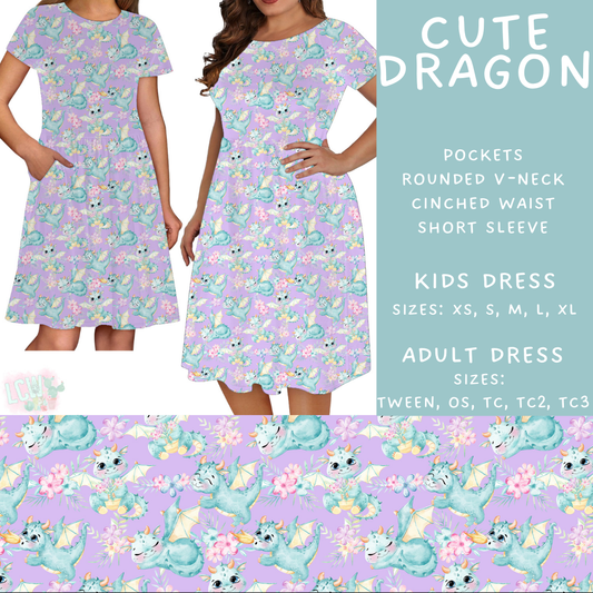 Batch #471 - November Request Run - Closes 1/2 - ETA late Feb - Cute Dragon Adult & Kids Dresses