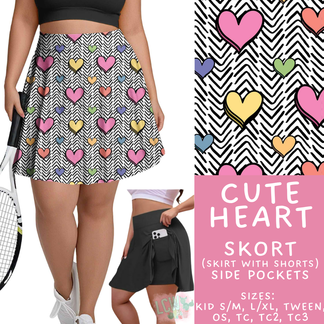 Batch #550 - Fun Run 24 - Closes 7/1 - ETA early Sept - Cute Heart Skort