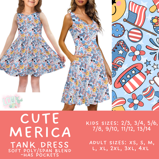Batch #335 - RWB Tank Dresses - Closes 5/8 - ETA mid June - Cute Merica Women's & Girl's Tank Dress