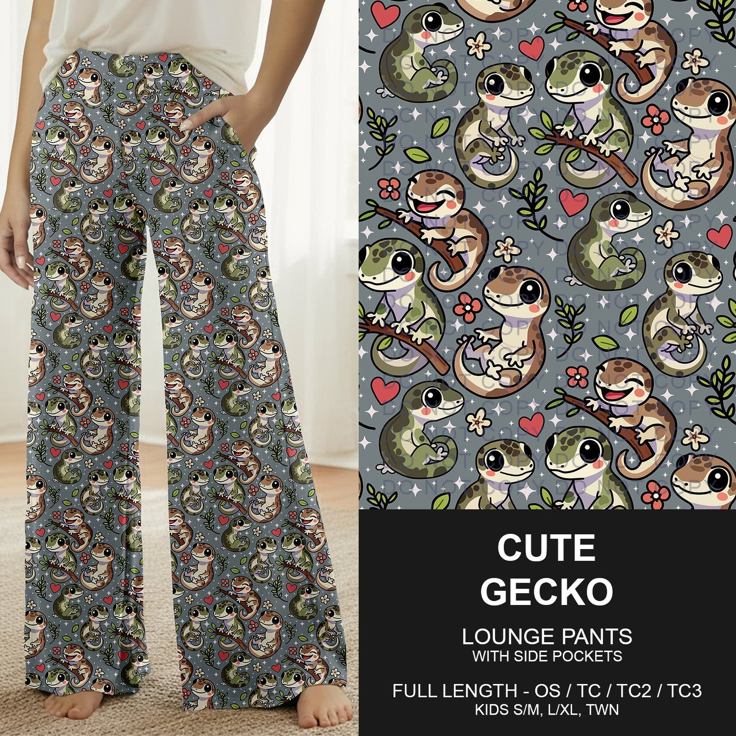 B262 - Preorder Cute Gecko Lounge Pants (Closes 11/23. ETA late Jan.)