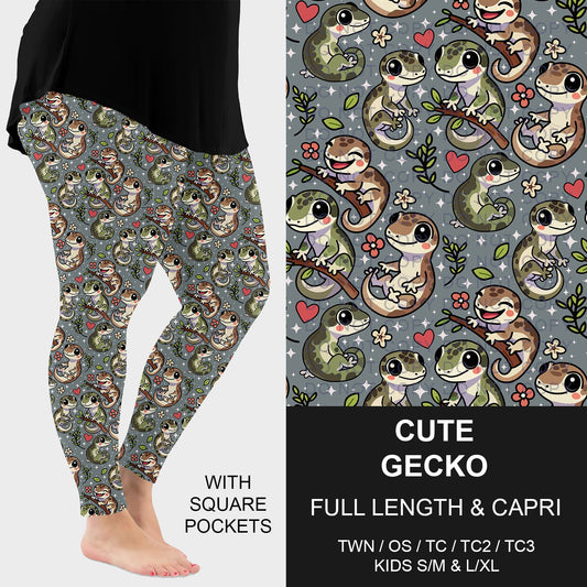 B262 - Preorder Cute Gecko Leggings w/ Pockets (Closes 11/23. ETA: late Jan.)