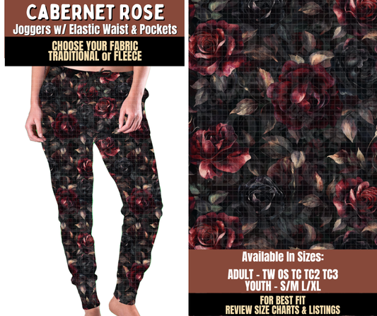 Preorder! Closes 7/27. ETA Oct. Cabernet Rose Joggers Choose Fleece or Traditional