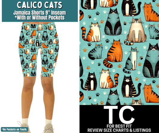 Calico Cats Jamaica Shorts w/ Pockets