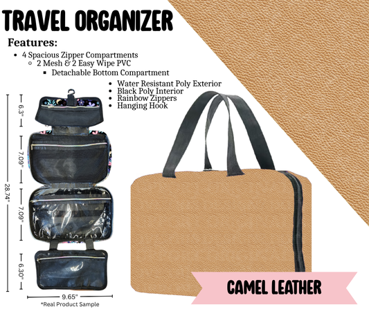 Camel Leather Travel Organizer