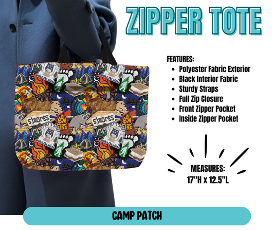 Preorder! Closes 5/21. ETA August. Camp Patch Zipper Tote