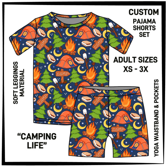 PS1S - Camping Life Pajamas Top & Shorts Set - Preorder Closing 7/4 ETA: Late Aug