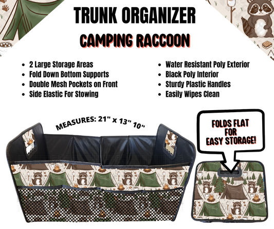 Camping Raccoon Trunk Organizer