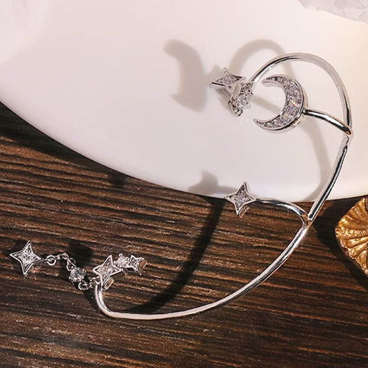 CELESTIAL MOON & STAR EAR CUFFS (PAIR)