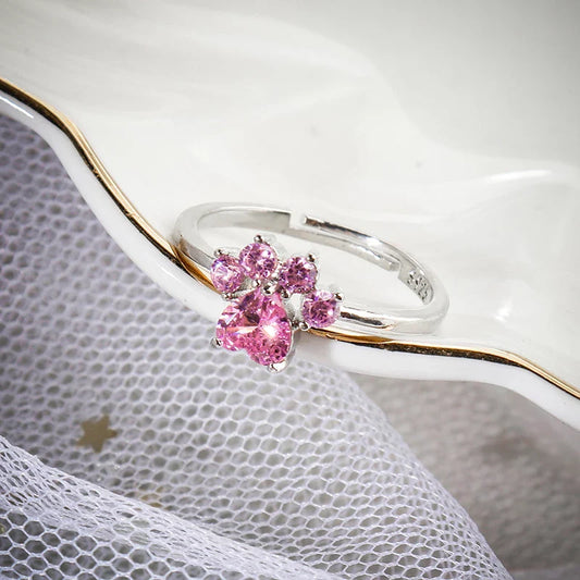 PINK CAT PAW RING (ADJUSTABLE) - Alonna's Legging Land