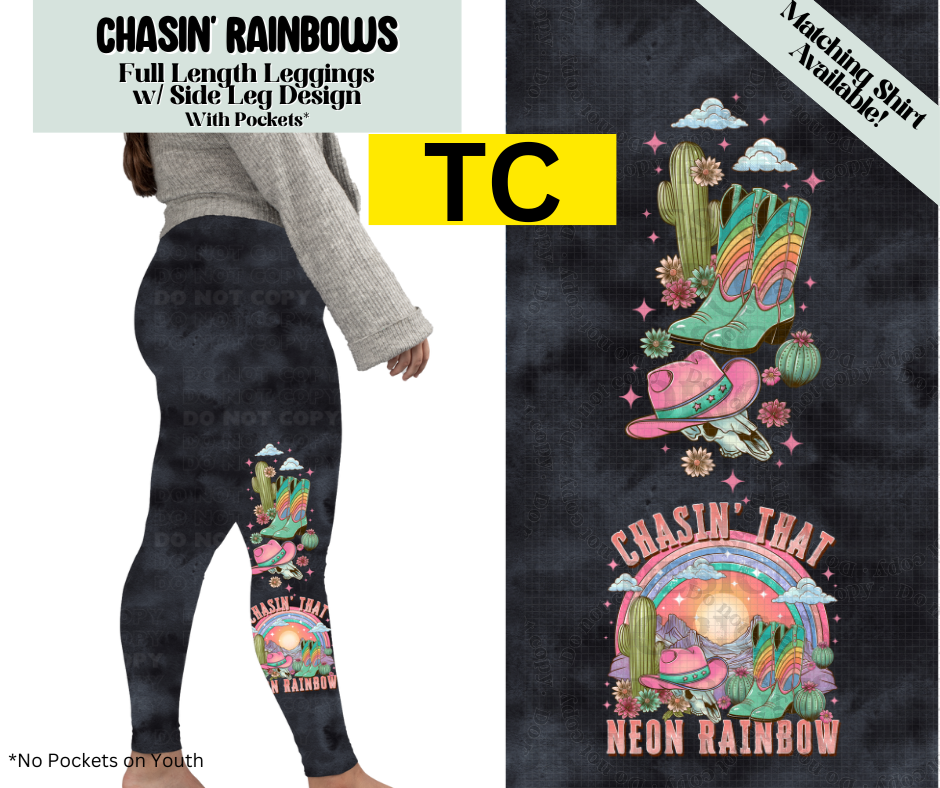 Chasin' Rainbows Full Length Leggings w/ Side Leg Designs