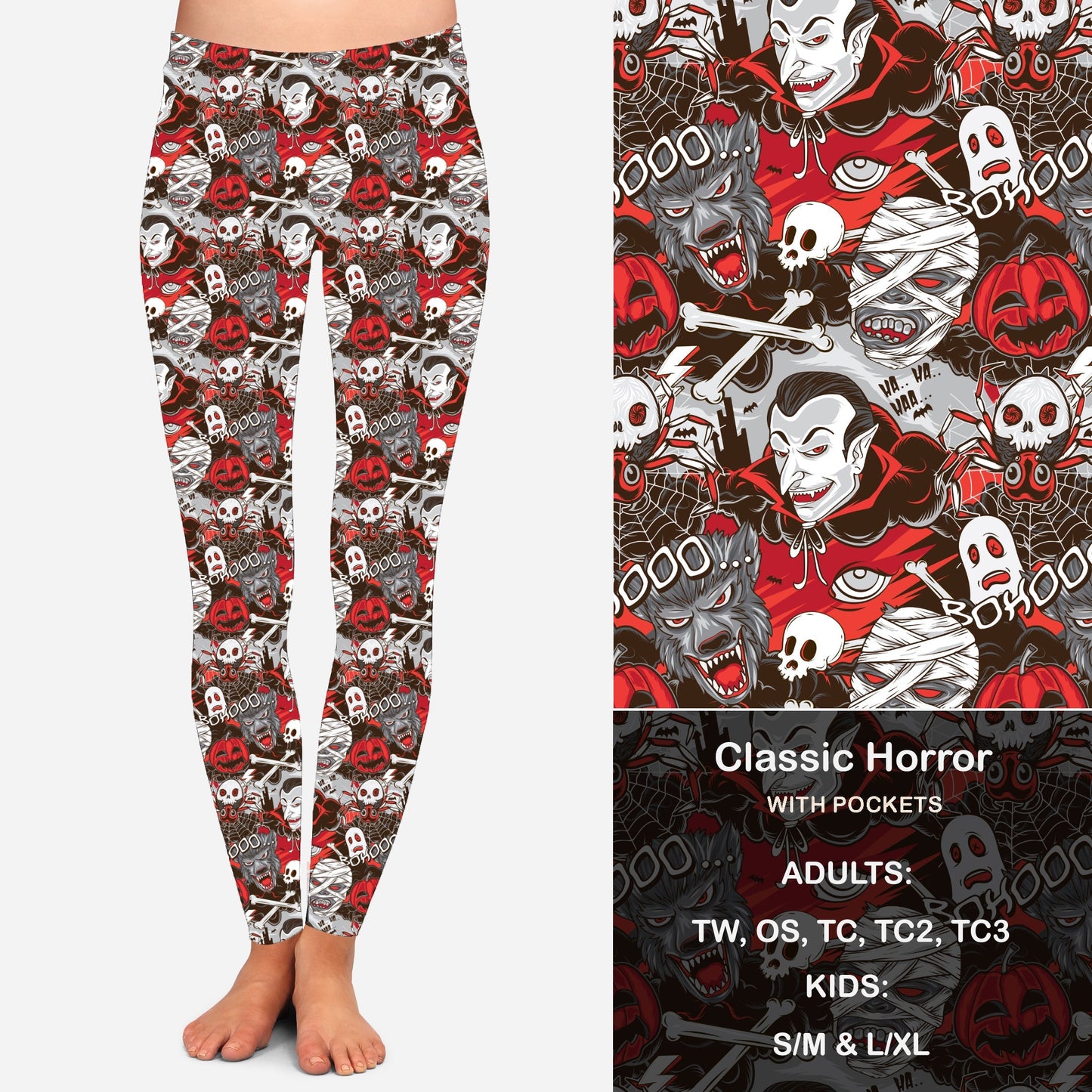 Classic Horror Leggings with Pockets