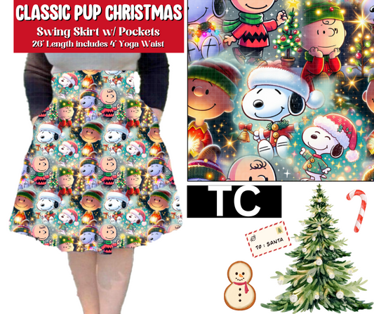 Classic Pup Christmas Swing Skirt