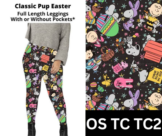 Classic Pup Easter Full Length Leggings w/ Pockets