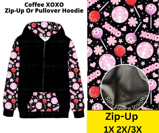 Coffee XOXO Zip-Up Hoodie