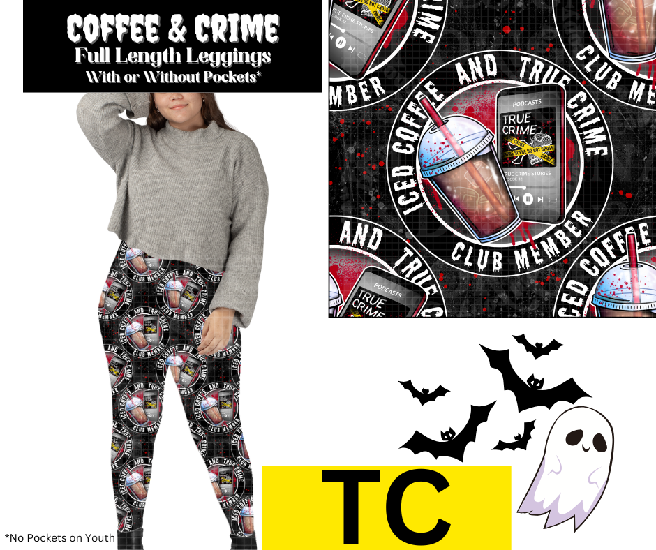 Coffee & Crime Full Length Leggings w/ Pockets