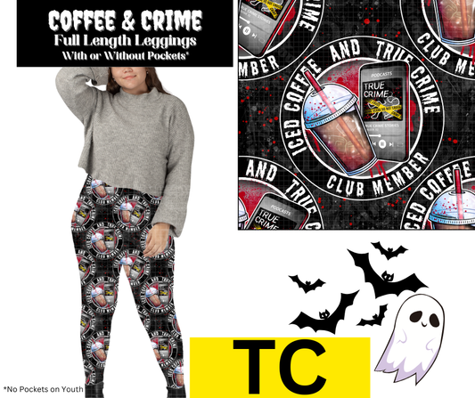Coffee & Crime Full Length Leggings w/ Pockets