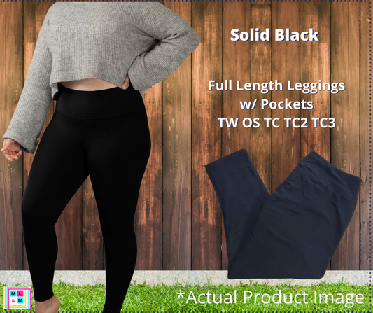 *BEST SELLING* Solid Black Full Length w/ Pockets