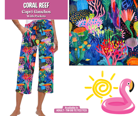 Preorder! Closes 5/6. ETA August. Coral Reef Capri Gauchos
