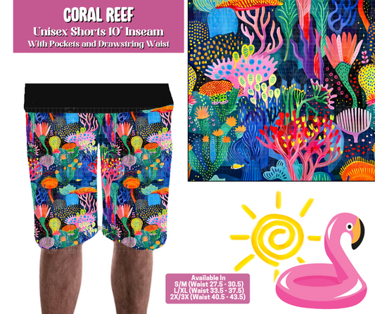 Preorder! Closes 5/6. ETA August. Coral Reef Unisex Shorts