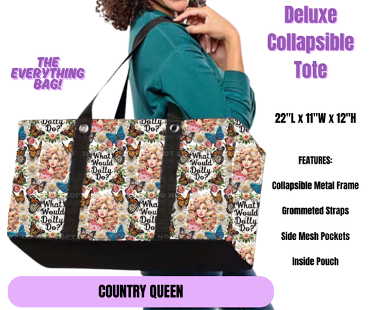 Preorder! Closes 5/19. ETA August. Country Queen Collapsible Tote