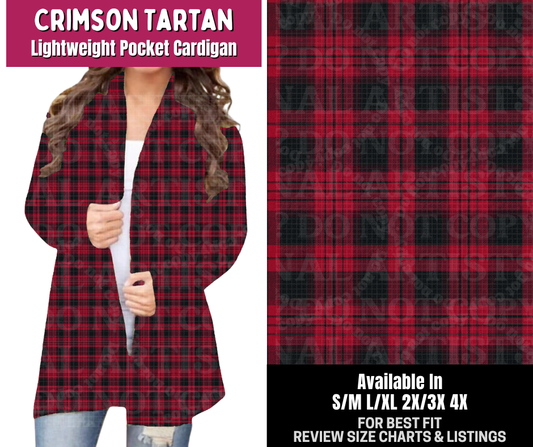 Preorder! Closes 8/6. ETA Nov. Crimson Tartan Pocket Cardigan