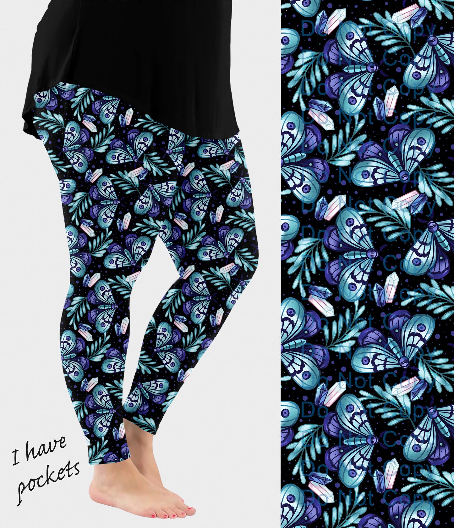 RTS - Crystal Moth Leggings with Pockets