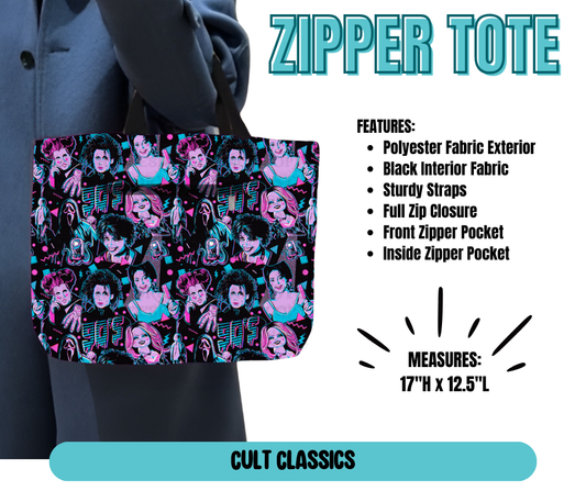 Preorder! Closes 5/21. ETA August. Cult Classics Zipper Tote