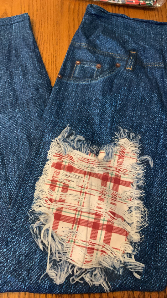 Red Peek a boo plaid Full Length w/ Pockets