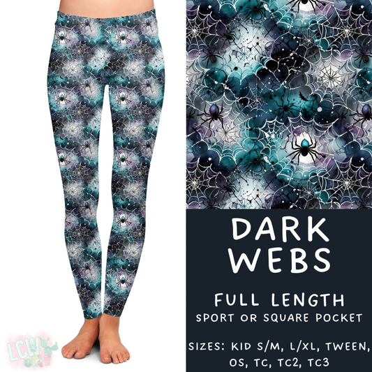Ready To Ship - Dark Webs Full Length Leggings - Square Pocket TC - Sport Pocket TC2
