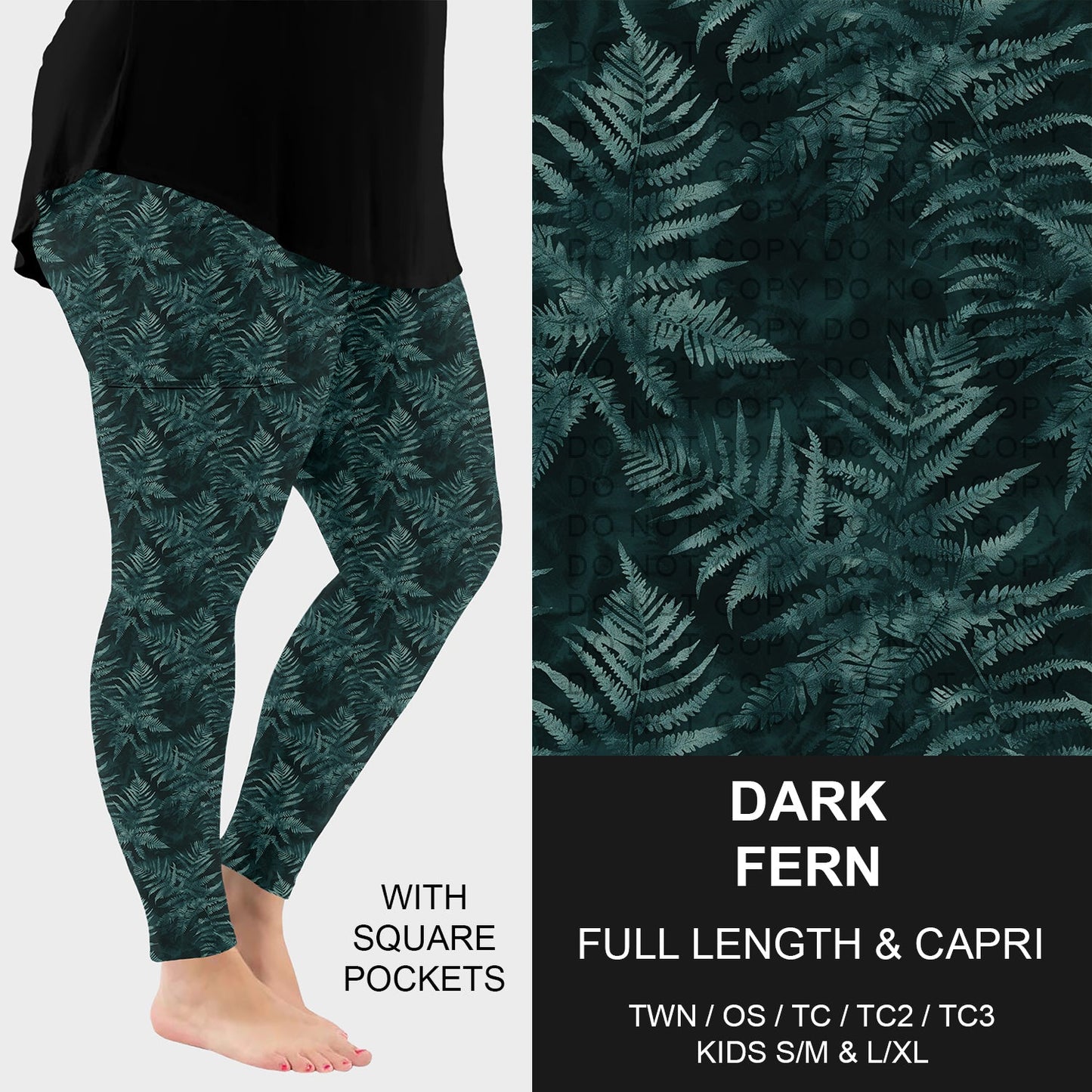 B262 - Preorder Dark Fern Leggings w/ Pockets (Closes 11/23. ETA: late Jan.)