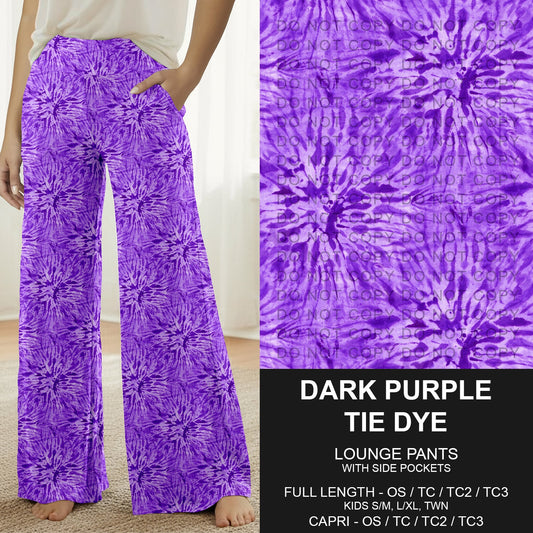 B279 - Preorder Dark Purple Tie Dye Lounge Pants (Closes 3/18. ETA: late May)