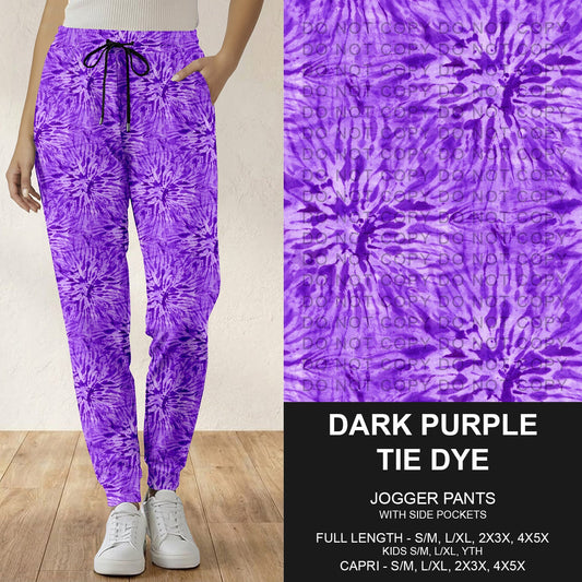 B279 - Preorder Dark Purple Tie Dye Joggers (Closes 3/18. ETA: late May)