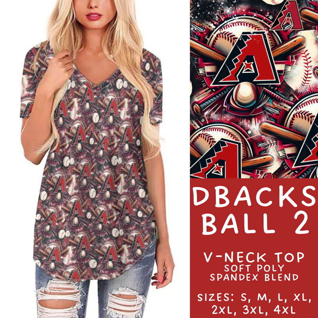 Batch #498 - Strike Out 3 - Closes 3/2 - ETA early May - DBacks Ball 2 V-Neck Tee - Alonna's Legging Land