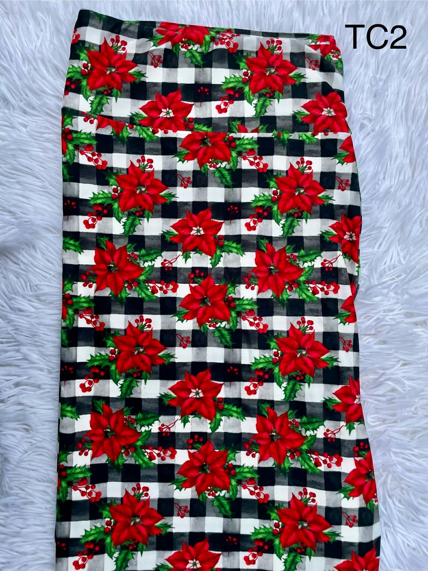 Pointsettia Plaid TC2 Leggings (22-26) - CMAS