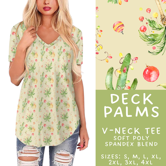 Batch #428 - Christmas Spirit - Closes 10/10 - ETA late Nov - Deck Palms V-Neck Tee
