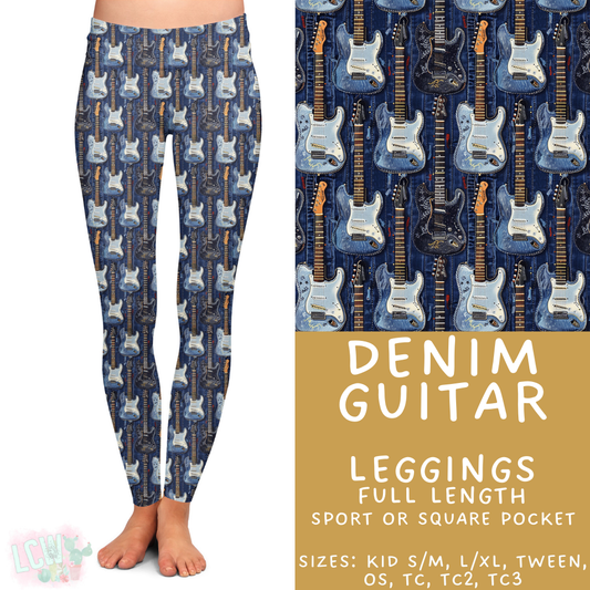 Batch #421 - Fun Run 15 - Closes 9/29 - ETA mid/late Nov - Denim Guitar Full Length Leggings