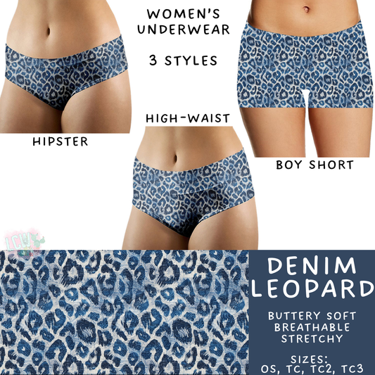 Batch #340 - Comfortable Underwear 4 - Closes 5/16 - ETA early July - Denim Leopard Women's Underwear