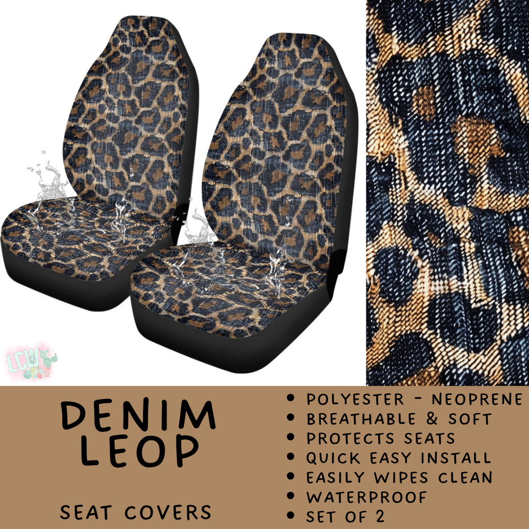 Batch #554 - Car Accessories 3 - Closes 7/10 - ETA early/mid Sept - Denim Leop Vehicle Seat Covers